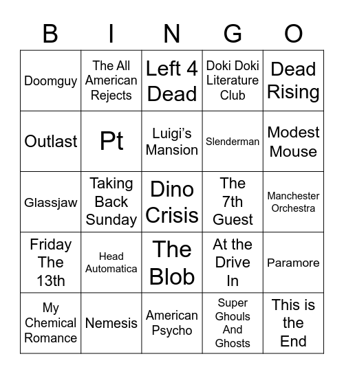 Oct. 12 - Round 2 Bingo Card