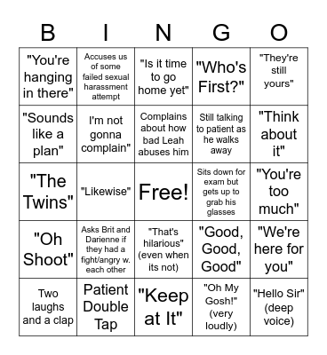 Gabrek Bingo Card