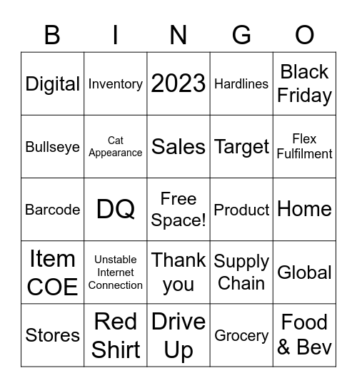 Item BINGO Card