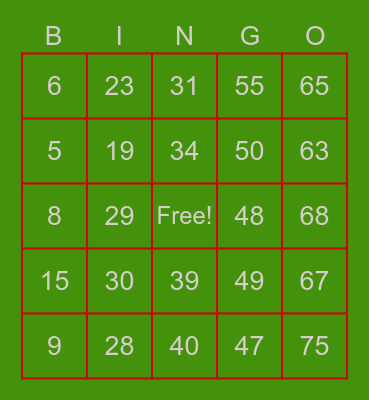 KTL Holiday Party Bingo Card