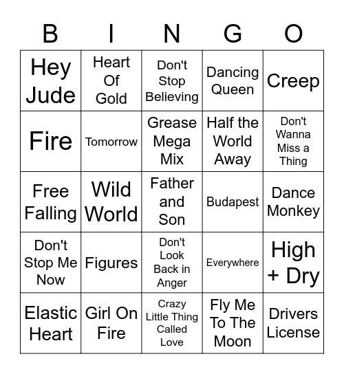 Round Two Bingo Card