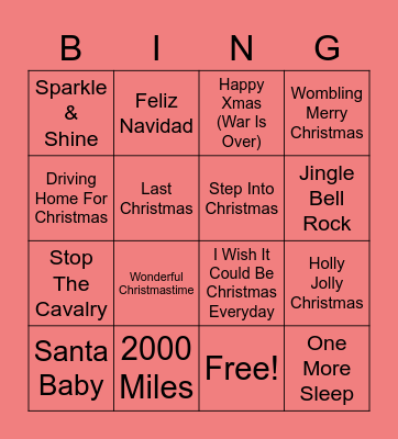 Showcase Christmas Bingo! Bingo Card