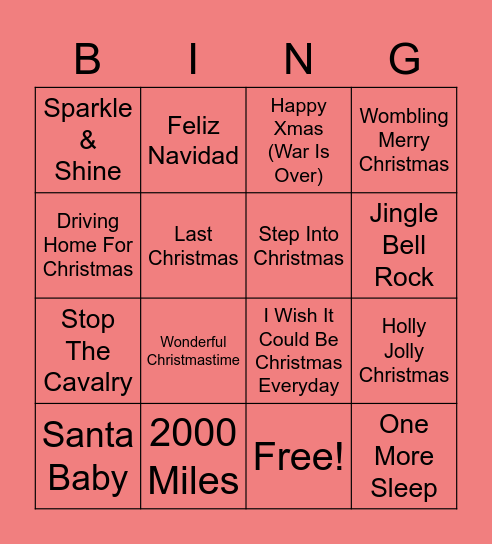 Showcase Christmas Bingo! Bingo Card