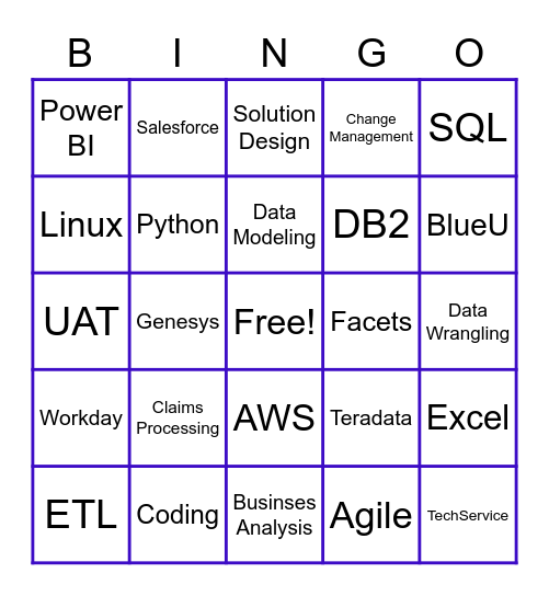 TechNOW Bingo Game Bingo Card