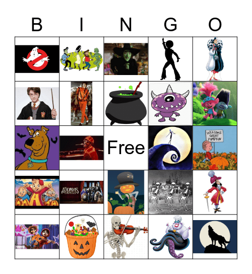 Halloween Music Bingo Card