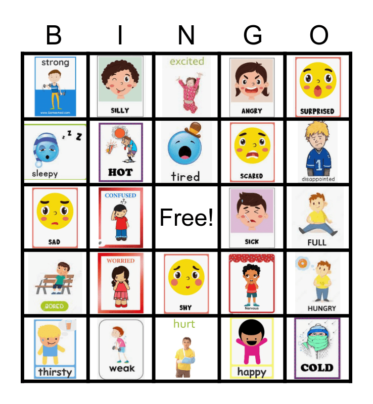 Feeling Bingo Card