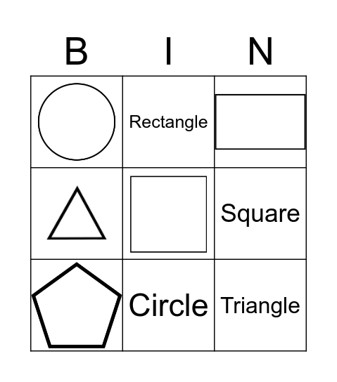 Shape Bingo Card