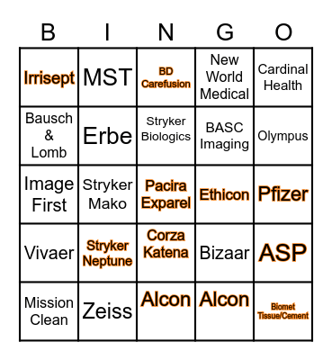 Vendor Fair Fun Bingo Card