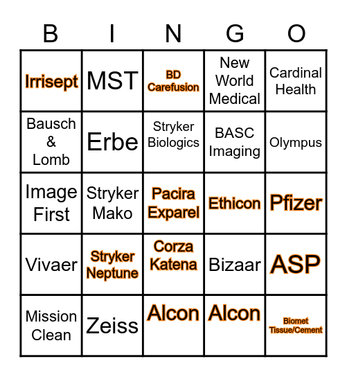 Vendor Fair Fun Bingo Card