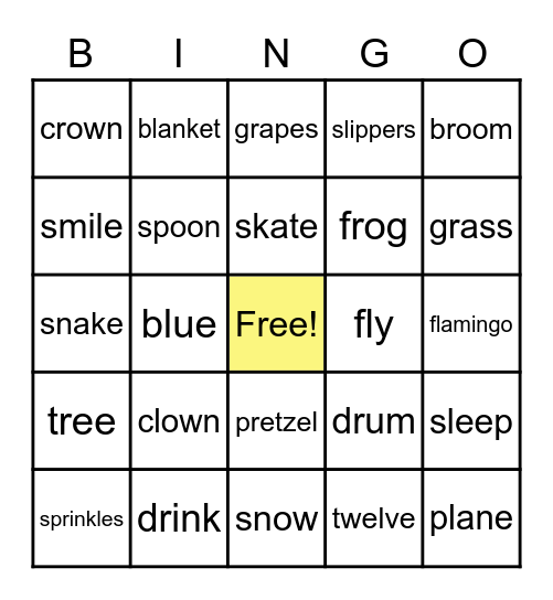 Blends Bingo Card