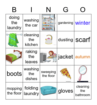 English Lesson Bingo Card