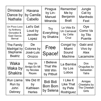 Hispanic Heritage Month Bingo Card