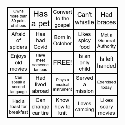 TACO 'BOUT FUN Bingo Card