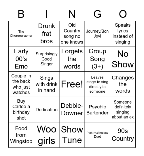 Barrister's Bingo Card