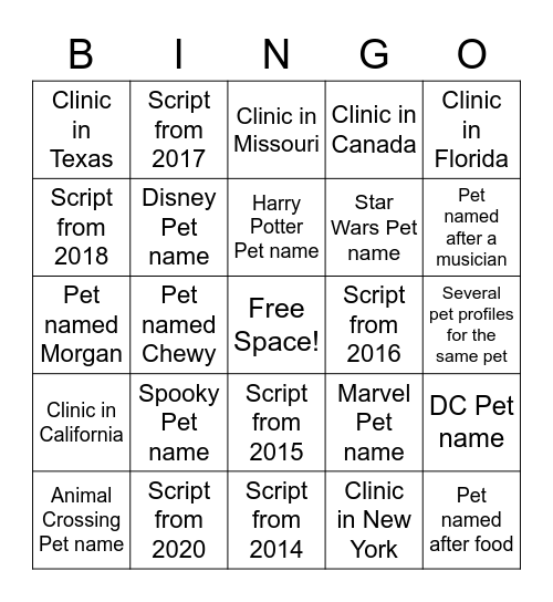 Cancel Sheet Bingo Card