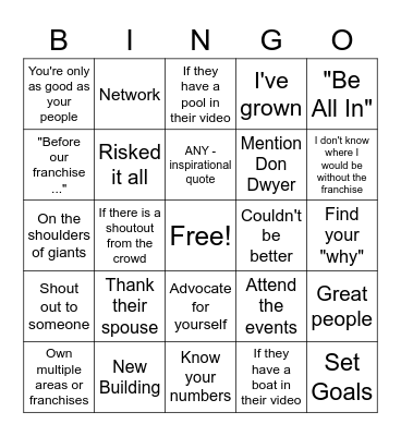 2022 Reunion Bingo Card