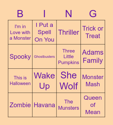 Halloween Bingo Card