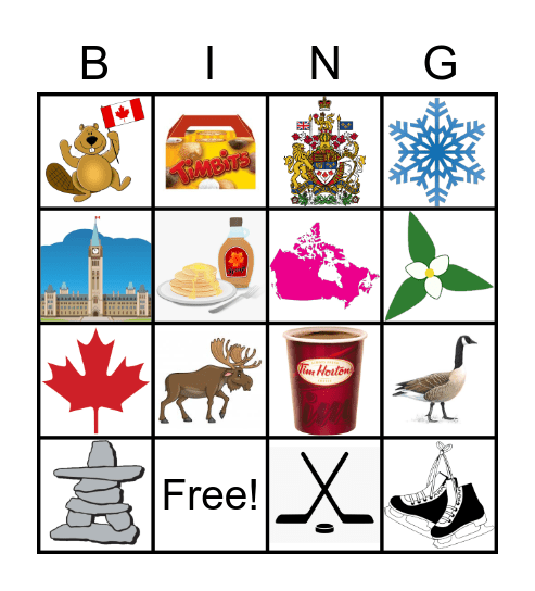 Canada Day Bingo Card