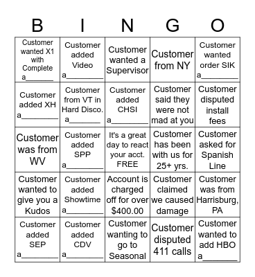 Disco Bingo (please provide acct. # for anything with a______ at the bottom) 1 Square Per Account Bingo Card