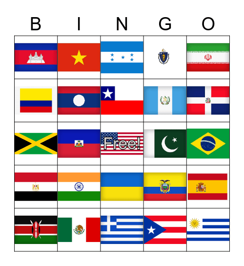 Flag Bingo Card