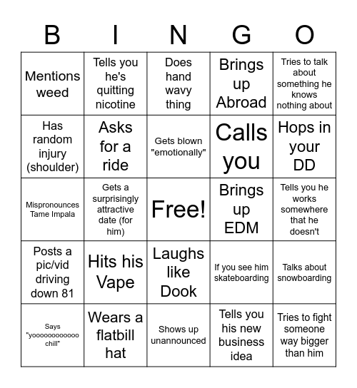 DOOK BINGO Card