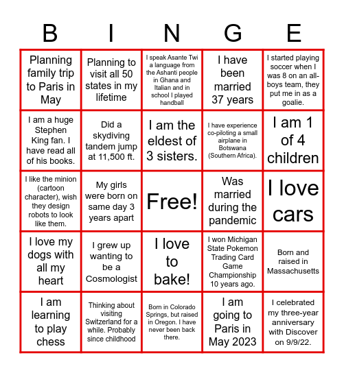 Bingeworthy Bingo Card