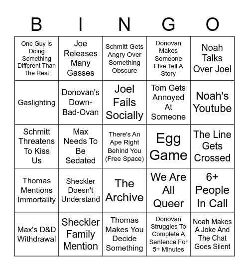 Armithian Bingo Card