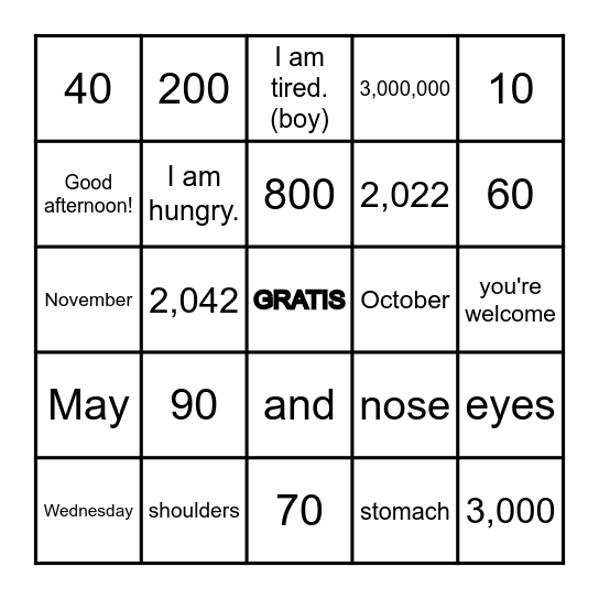 Quarter 1 Review Bingo Card