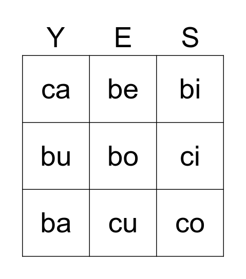 Bingo game Bingo Card
