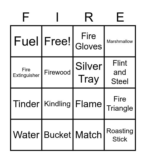 FIRE Bingo Card