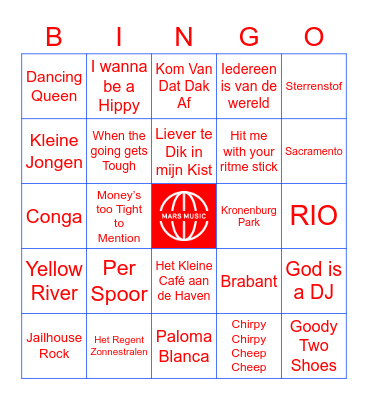 I'm not in Love Bingo Card