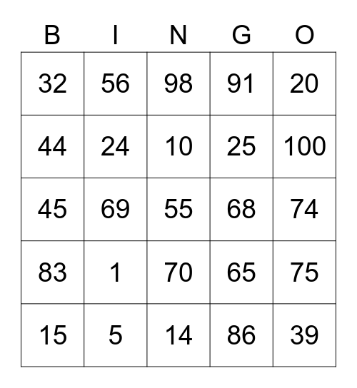 SFT96LEEHI Bingo Card