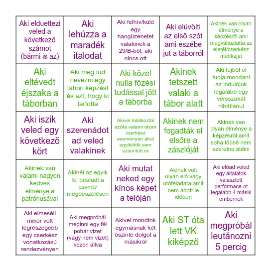 Keress valakit... Bingo Card