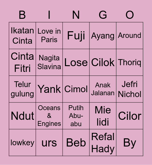ACHEL Bingo Card