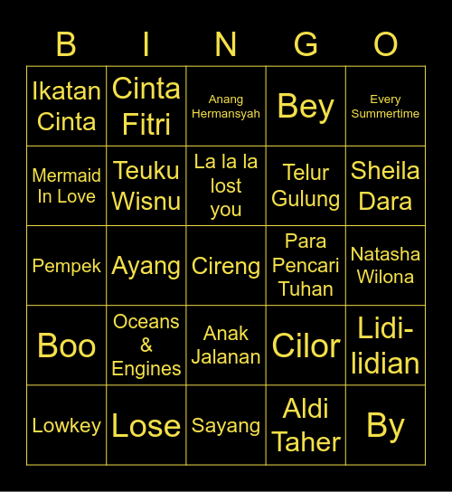 Kavandra's Bingo Card