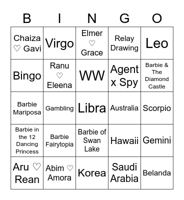punya Nara with Nuzkei Bingo Card