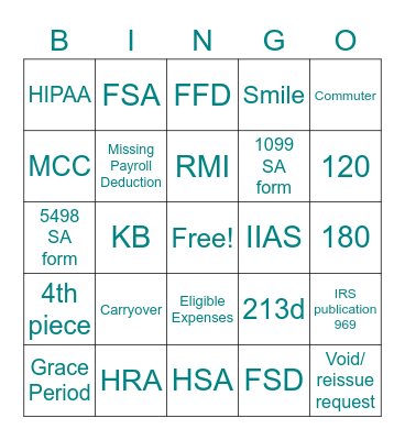 BENEFITS! Bingo Card