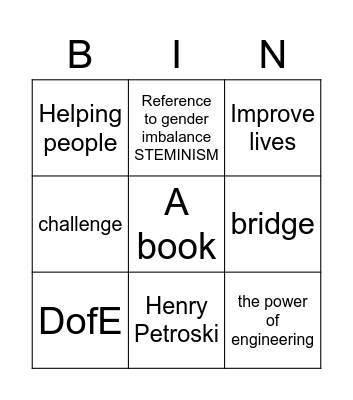 Engineering Bingo Card