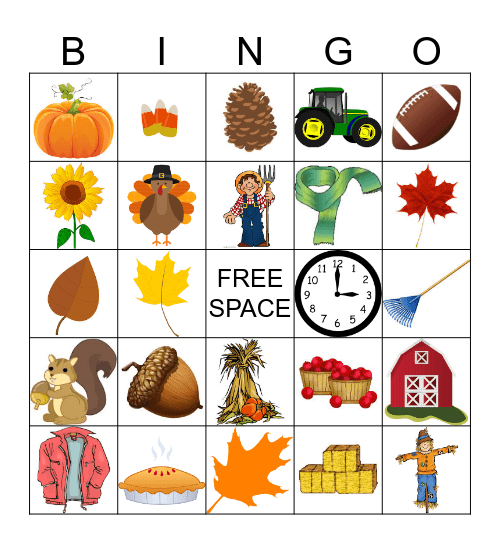 free printable fall bingo cards