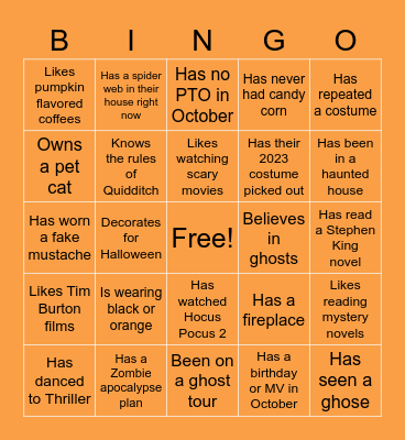 Halloween Bingo Card