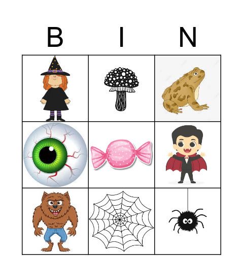 Halloween bingo Card