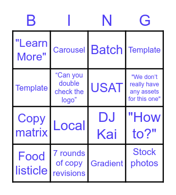 Gannett Content Wrap Bingo Card