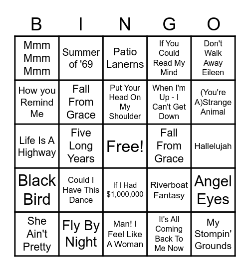 Canadian Artisit Bingo Card