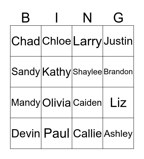 Ancestory Bingo Card