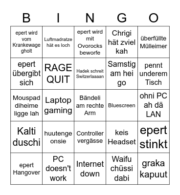 Switzerlaaaan 2022 Bingo Card
