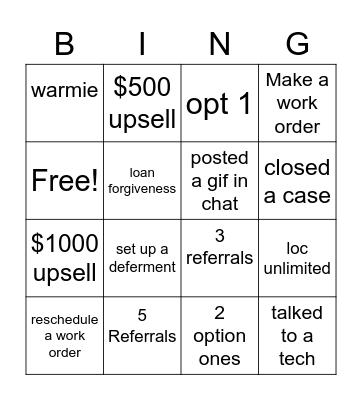 Bingo Card