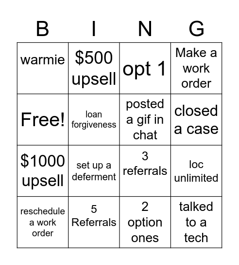 Bingo Card