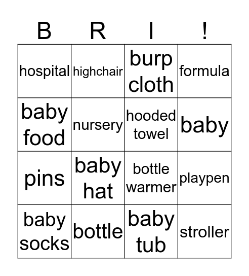 BRIANNA RAQUEL BROWN Bingo Card