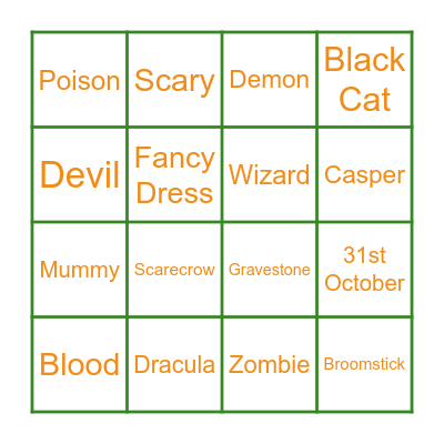 Halloween Bingo Card