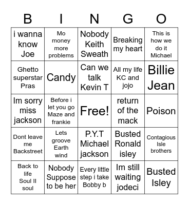 Old School Bingo Card